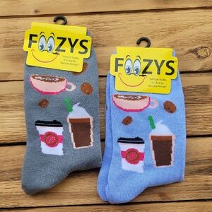 NWT Women's Foozys Iced and Hot Coffee - Gray and Blue 2 Pair Set